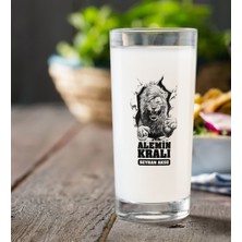 BK Gift Kişiye Özel Renkli Baskılı Alemin Kralı Rakı Bardağı-1