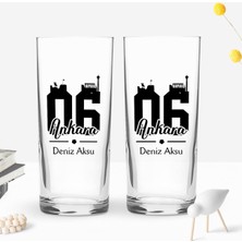 Bk Gift Kişiye Özel Isimli Dtf Ankara Plaka Şehir Tasarımlı Ikili Rakı Bardağı Seti, Arkadaşa Hediye, Sevgiliye Hediye