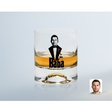 BK Gift Kişiye Özel Renkli Baskılı Godfather Baba Tasarımlı Viski Bardağı-3