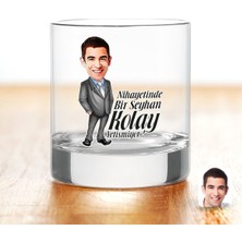 BK Gift Kişiye Özel Renkli Baskılı Erkek Kolay Yetişmiyor Karikatürlü Viski Bardağı-1