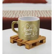 Bk Gift Kişiye Özel Isimli Gold Renkli Middle Çay & Kahve Fincanı-6, Arkadaşa Hediye, Sevgiliye Hediye, Doğum Günü Hediyesi