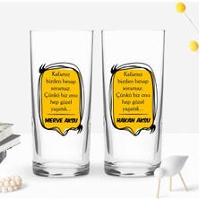 Bk Gift Kişiye Özel Isimli Dtf Rakı Sözleri Mottolu Ikili Rakı Bardağı Seti-21, Arkadaşa Hediye, Sevgiliye Hediye