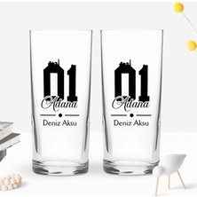 Bk Gift Kişiye Özel Isimli Dtf Adana Plaka Şehir Tasarımlı Ikili Rakı Bardağı Seti, Arkadaşa Hediye, Sevgiliye Hediye