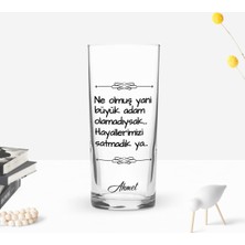 BK Gift Kişiye Özel Renkli Baskılı Hayallerimizi Satmadık Ya Tasarımlı Rakı Bardağı-1