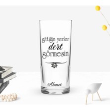 BK Gift Kişiye Özel Renkli Baskılı Gittiğin Yerler Tasarımlı Rakı Bardağı-1