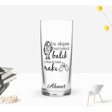 BK Gift Kişiye Özel Renkli Baskılı Bu Akşam Burcumuz Tasarımlı Rakı Bardağı-1