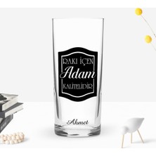 BK Gift Kişiye Özel Renkli Baskılı Rakı Içen Adam Tasarımlı Rakı Bardağı-1