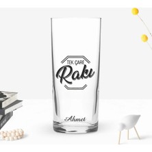 BK Gift Kişiye Özel Renkli Baskılı Tek Çare Rakı Tasarımlı Rakı Bardağı-1