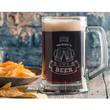 Bk Gift Kişiye Özel Isimli Cam Bira Bardağı 50CL-3 , Arkadaşa Hediye , Sevgiliye Hediye