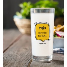 BK Gift Kişiye Özel Renkli Baskılı Rakı Şişesinde Balık Olsam Rakı Bardağı
