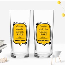 Bk Gift Kişiye Özel Isimli Dtf Rakı Sözleri Mottolu Ikili Rakı Bardağı Seti-5, Arkadaşa Hediye, Sevgiliye Hediye