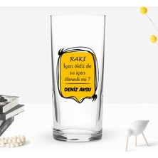 Bk Gift Kişiye Özel Isimli Dtf Rakı Sözleri Mottolu Rakı Bardağı-10, Arkadaşa Hediye, Sevgiliye Hediye