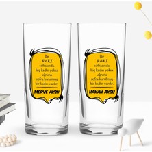 Bk Gift Kişiye Özel Isimli Dtf Rakı Sözleri Mottolu Ikili Rakı Bardağı Seti-23, Arkadaşa Hediye, Sevgiliye Hediye