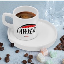 Bk Gift Kişiye Özel Sunum Tabaklı Avukat Tasarımlı Kahve Fincanı-6, Sevgiliye Hediye, Arkadaşa Hediye, Avukata Hediye