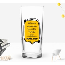 Bk Gift Kişiye Özel Isimli Dtf Rakı Sözleri Mottolu Rakı Bardağı-6, Arkadaşa Hediye, Sevgiliye Hediye
