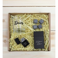 Bk Gift Kişiye Özel Isimli Viski Kadehi&viski Taşı&çakmak&sigara Kutusu Hediye Seti, Sevgiliye Hediye, Arkadaşa Hediye, Doğum Günü Hediyesi