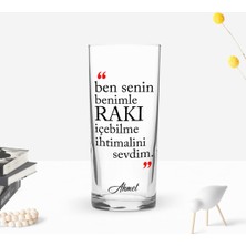 BK Gift Kişiye Özel Renkli Baskılı Rakı Içebilme Ihtimali Tasarımlı Rakı Bardağı-1