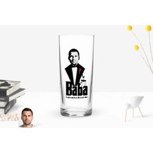 BK Gift Kişiye Özel Renkli Baskılı Godfather Baba Tasarımlı Rakı Bardağı-3