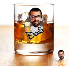 BK Gift Kişiye Özel Renkli Baskılı Erkek Karikatürlü Viski Bardağı-51