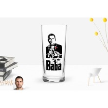 BK Gift Kişiye Özel Renkli Baskılı Godfather Baba Tasarımlı Rakı Bardağı-2