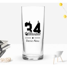 Bk Gift Kişiye Özel Isimli Dtf Istanbul Plaka Şehir Tasarımlı Rakı Bardağı, Arkadaşa Hediye, Sevgiliye Hediye