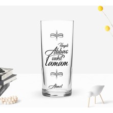 BK Gift Kişiye Özel Renkli Baskılı Haydi Abbas Vakit Tamam Tasarımlı Rakı Bardağı-1