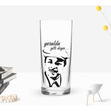 BK Gift Kişiye Özel Renkli Baskılı Neşet Ertaş Tasarımlı Rakı Bardağı-2