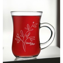 Bk Gift Kişiye Özel Isimli Keyif Kulplu Çay Bardağı-4, Arkadaşa, Sevgiliye Hediye, Ev Hediyesi, Doğum Günü Hediyesi