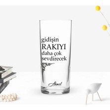 BK Gift Kişiye Özel Renkli Baskılı Gidişin Rakıyı Tasarımlı Rakı Bardağı-1