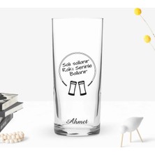 BK Gift Kişiye Özel Renkli Baskılı Rakı Seninle Ballanır Tasarımlı Rakı Bardağı-1