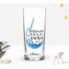 BK Gift Kişiye Özel Renkli Baskılı Dördüncü Cemre Tasarımlı Rakı Bardağı-1