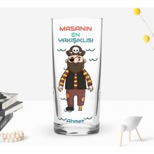 BK Gift Kişiye Özel Renkli Baskılı Masanın En Yakışıklısı Tasarımlı Rakı Bardağı-1