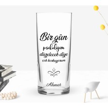 BK Gift Kişiye Özel Renkli Baskılı Bir Gün Psikolojim Tasarımlı Rakı Bardağı-1