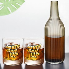 Bk Gift Dtf Motto Tasarımlı Ikili Viski Kadehi ve Karaf Seti-4, Arkadaşa Hediye, Sevgiliye Hediye