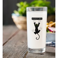 BK Gift Kişiye Özel Renkli Baskılı Kedi Rakı Bardağı-1