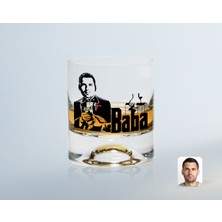 BK Gift Kişiye Özel Renkli Baskılı Godfather Baba Tasarımlı Viski Bardağı-2