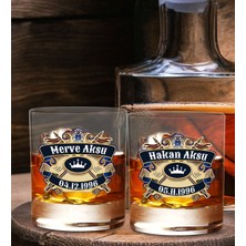 Bk Gift Kişiye Özel Isimli Dtf Chivas Tasarımlı Ikili Viski Kadeh Seti-1, Arkadaşa Hediye, Sevgiliye Hediye