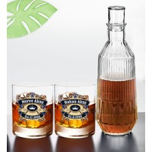 Bk Gift Kişiye Özel Isimli Dtf Chivas Tasarımlı Ikili Viski Kadehi ve Karaf Seti-1, Arkadaşa Hediye, Sevgiliye Hediye