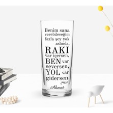 BK Gift Kişiye Özel Renkli Baskılı Rakı Var Içersen Tasarımlı Rakı Bardağı-1