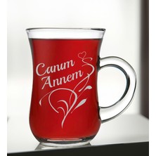Bk Gift Canım Annem Tasarımlı Keyif Kulplu Çay Bardağı-1, Anneye Hediye, Anneler Günü Hediyeleri