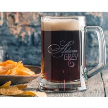 Bk Gift Kişiye Özel Isimli Cam Bira Bardağı 50CL-1 , Arkadaşa Hediye , Sevgiliye Hediye