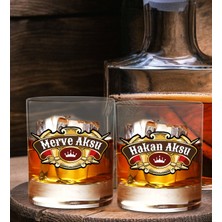 Bk Gift Kişiye Özel Isimli Dtf Chivas Tasarımlı Ikili Viski Kadeh Seti-2, Arkadaşa Hediye, Sevgiliye Hediye