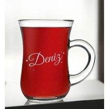 Bk Gift Kişiye Özel Isimli Keyif Kulplu Çay Bardağı-3, Arkadaşa, Sevgiliye Hediye, Ev Hediyesi, Doğum Günü Hediyesi