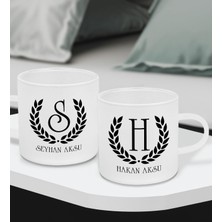Bk Gift Kişiye Özel Isimli 2’li Buzlu Cam Türk Kahvesi Fincanı-1, Sevgiliye Hediye, Arkadaşa Hediye, Anneye Hediye, Ofis Hesiyesi