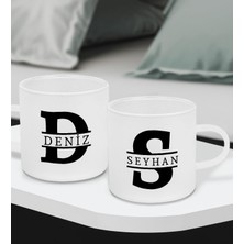 Bk Gift Kişiye Özel Isimli 2’li Buzlu Cam Türk Kahvesi Fincanı-3, Sevgiliye Hediye, Arkadaşa Hediye, Anneye Hediye, Ofis Hesiyesi