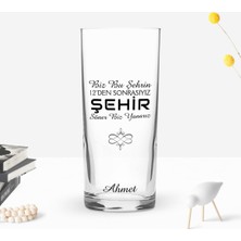 BK Gift Kişiye Özel Renkli Baskılı Biz Bu Şehrin Tasarımlı Rakı Bardağı-1