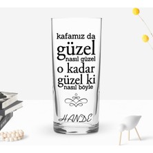 BK Gift Kişiye Özel Renkli Baskılı Kafamız Da Güzel Tasarımlı Rakı Bardağı-1