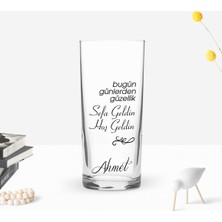 BK Gift Kişiye Özel Renkli Baskılı Bugün Günlerden Güzellik Tasarımlı Rakı Bardağı-1