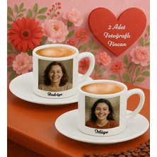 Bk Gift Kişiye Özel Anne&çocuk Isimli Fotoğraflı 2’li Türk Kahvesi Fincan Seti-1, Sevgiliye Hediye, Arkadaşa Hediye, Anneye Hediye, Anneler Günü Hediyesi