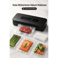 Yenilig Gıda Mühürleme Vakum Makinesi Siyah – Yiyecek Tazeliği Koruma, Ev ve Restoran Için Vakumlu Saklama Makinesi, Vakum Poşeti Hediyeli Siyah